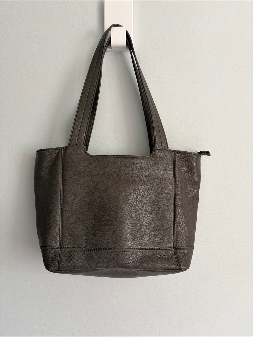 The Sak Pebbled Shoulder Tote in Gray